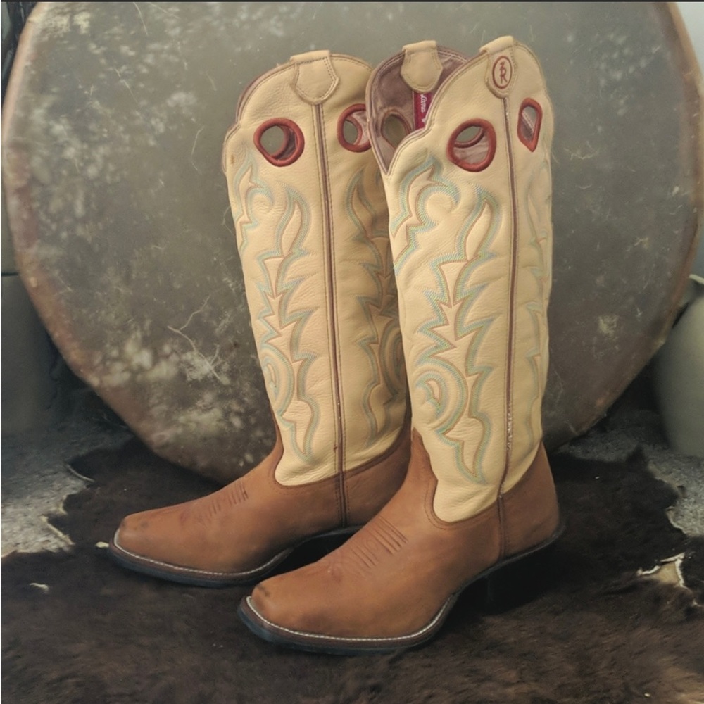 TONY LAMA 3R Buckaroo Rojo Brindle cowgirl western boots style #RR2003L sz 7.5 B